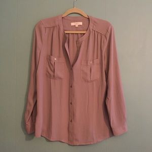 Loft silky taupe top